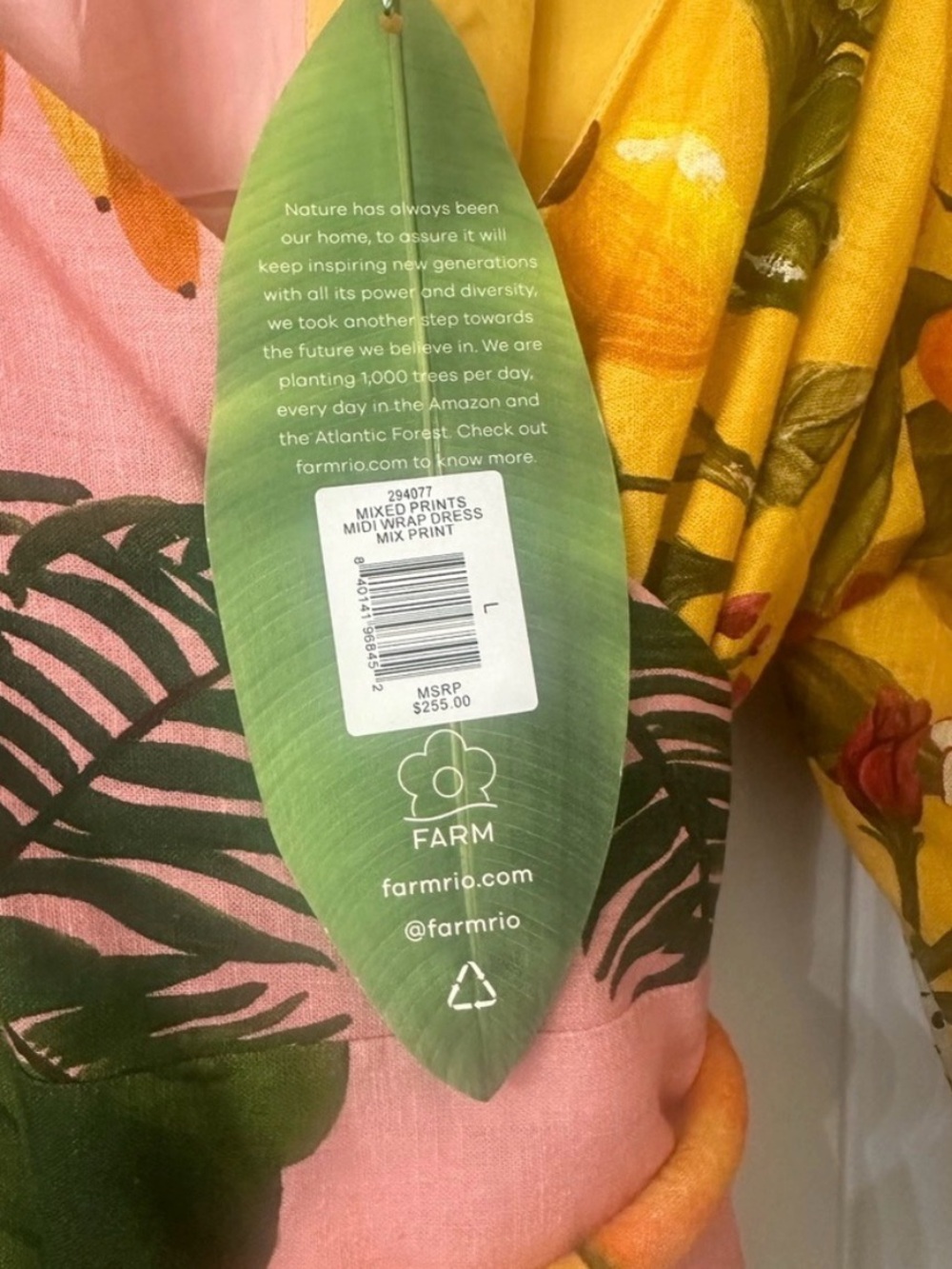 FARM RIO Tropical Mix Print Wrap Linen Maxi Dress - Multicolor L - Picture 4 of 13
